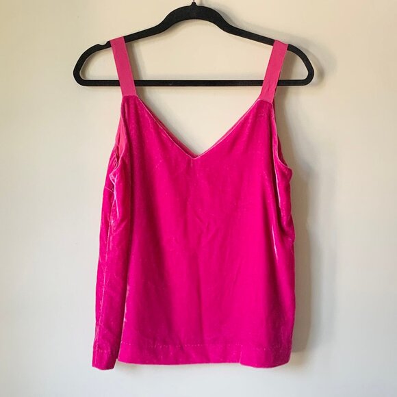NWT J. Crew Drapey Velvet Camisole Tank Top, Bright Berry, Small (Fits Medium) - Picture 5 of 10
